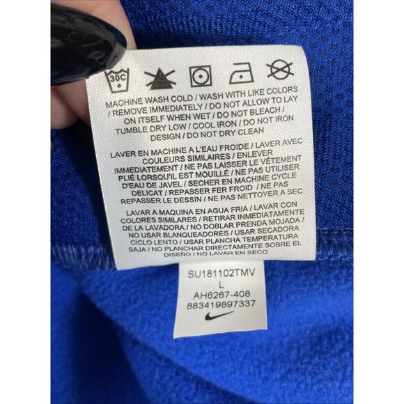 Nike Therma Fit Textured Fleece Mens Size Large Blue 1/4 Zip Casual Athleisure - Picture 10 of 13
